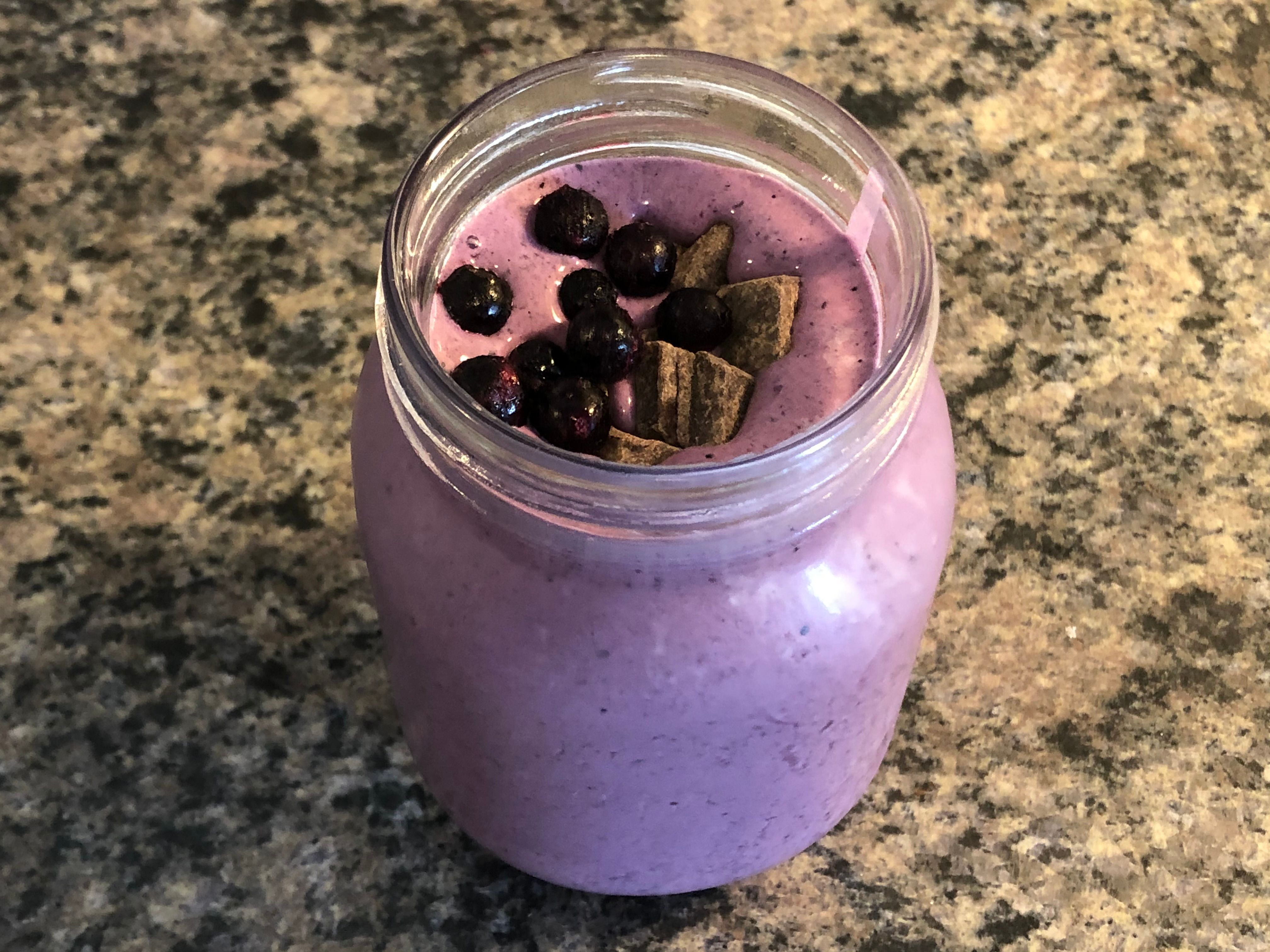 Creamy and Sweet Mocha Blueberry Protein Smoothie