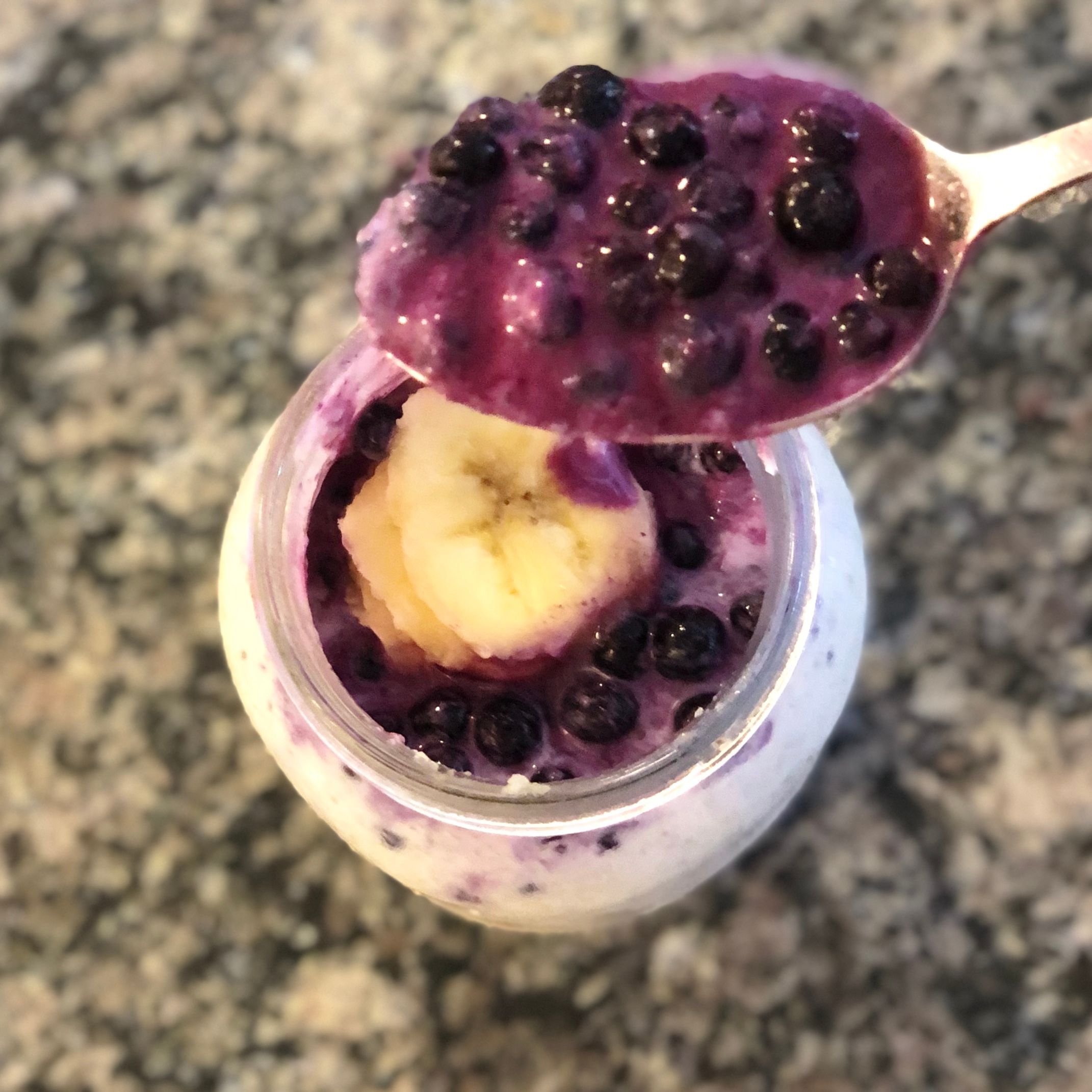Sweet and Creamy Blueberry Cheesecake Overnight Oatmeal