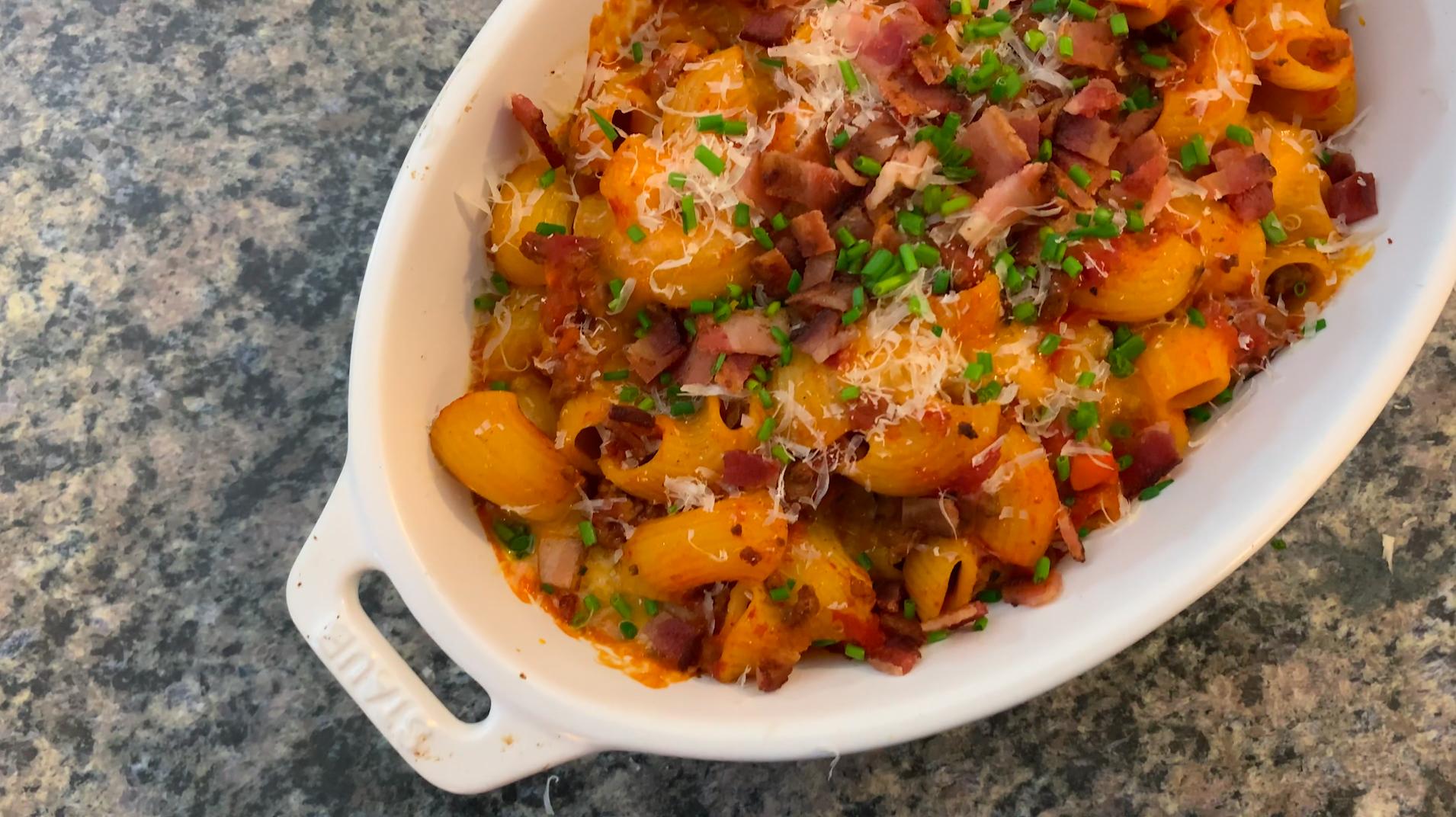 Hearty Bacon & Bolognese Macaroni Bake Recipe