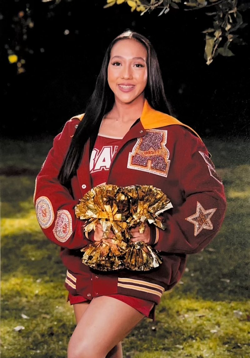 Custom blinged letterman jacket by Erica’s Sparkly Designs