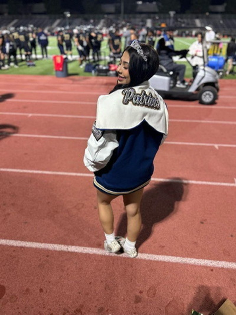 Custom blinged letterman jacket by Erica’s Sparkly Designs