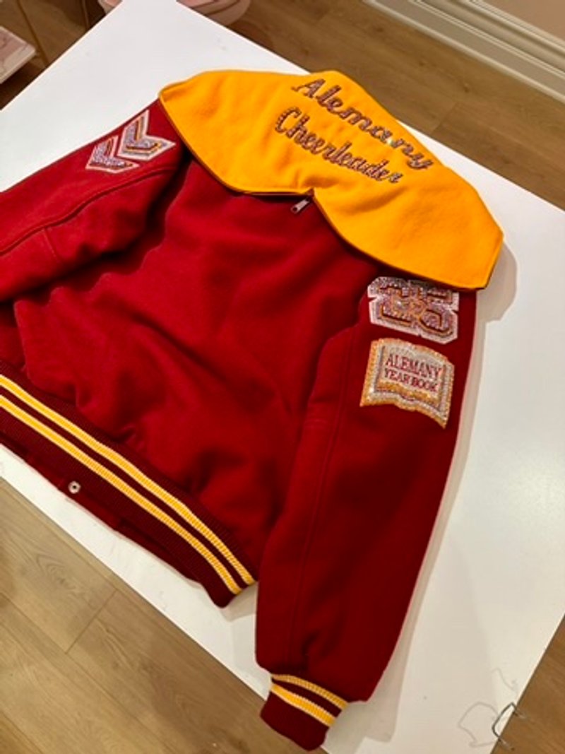 Custom blinged letterman jacket by Erica’s Sparkly Designs