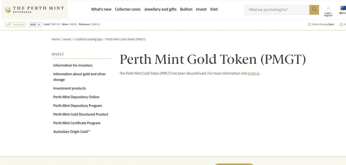 PMGT: token de ouro Perth Mint – preço 2026‑2030