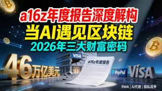 a16z 2026加密趋势报告：AI代理、原生RWA、隐私链等17大百倍机会