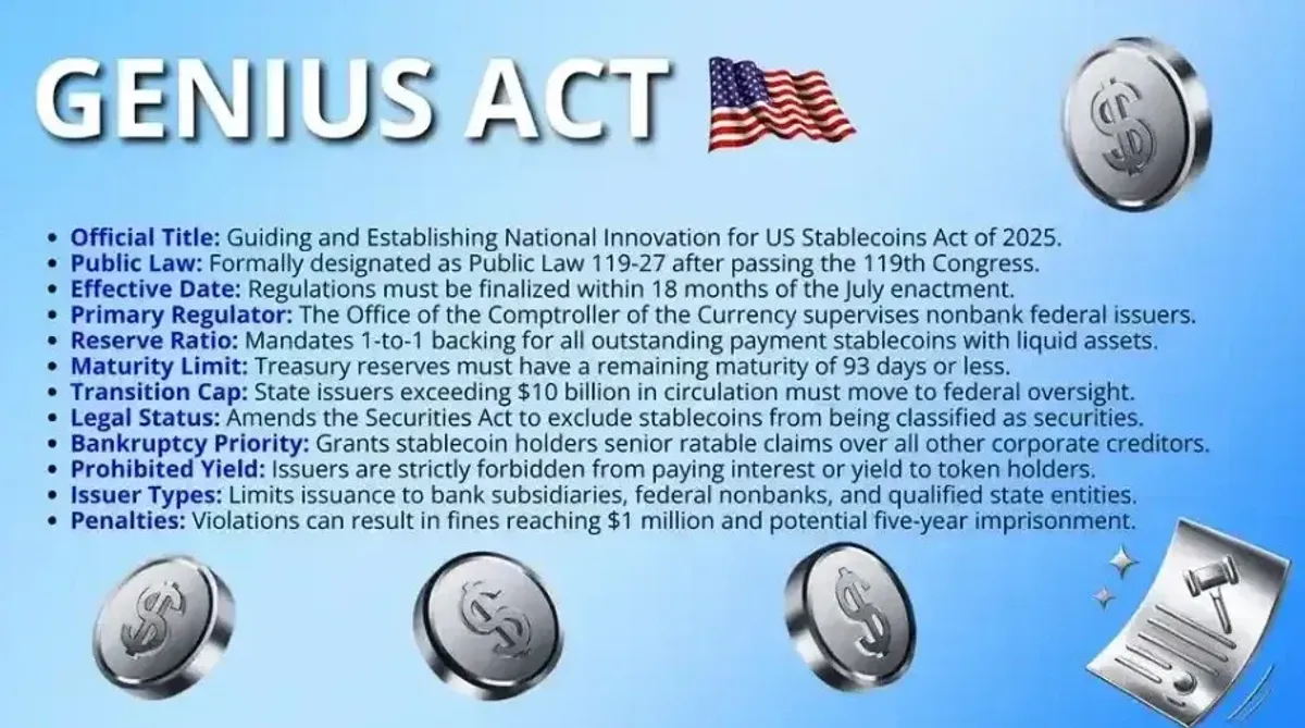 《天才法案》支付型穩定幣合規要點與受惠代幣解析