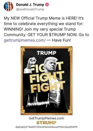 Trump impulsa mandato cripto y lanza meme‑coin TRUMP en Solana