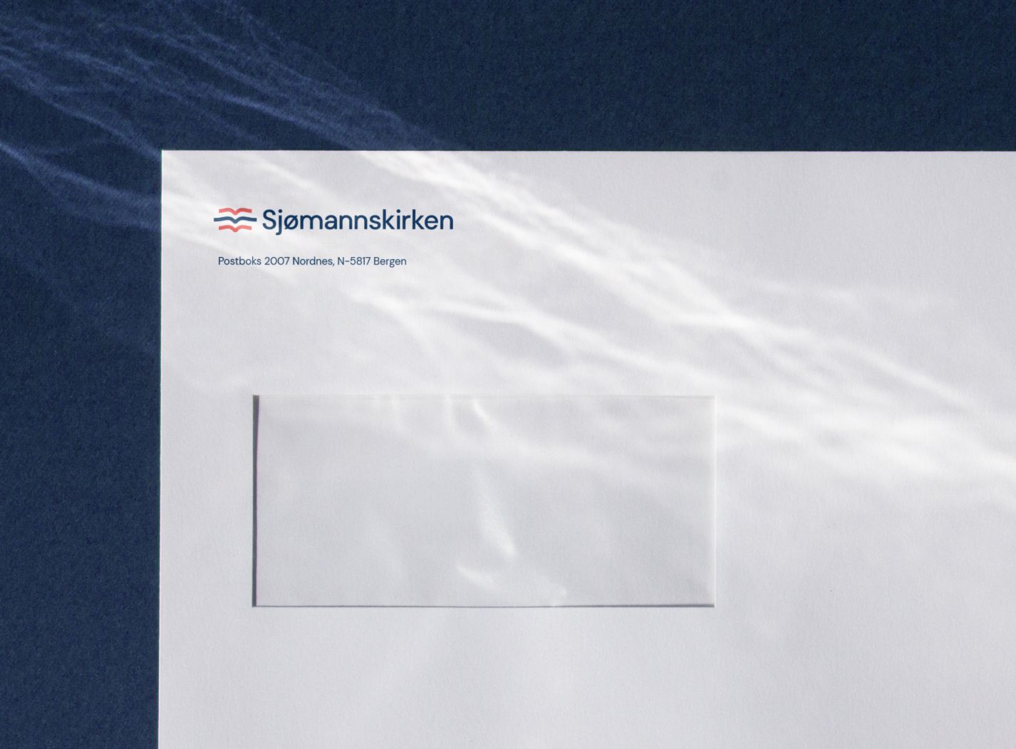 Sjømannskirken logo on an envelope