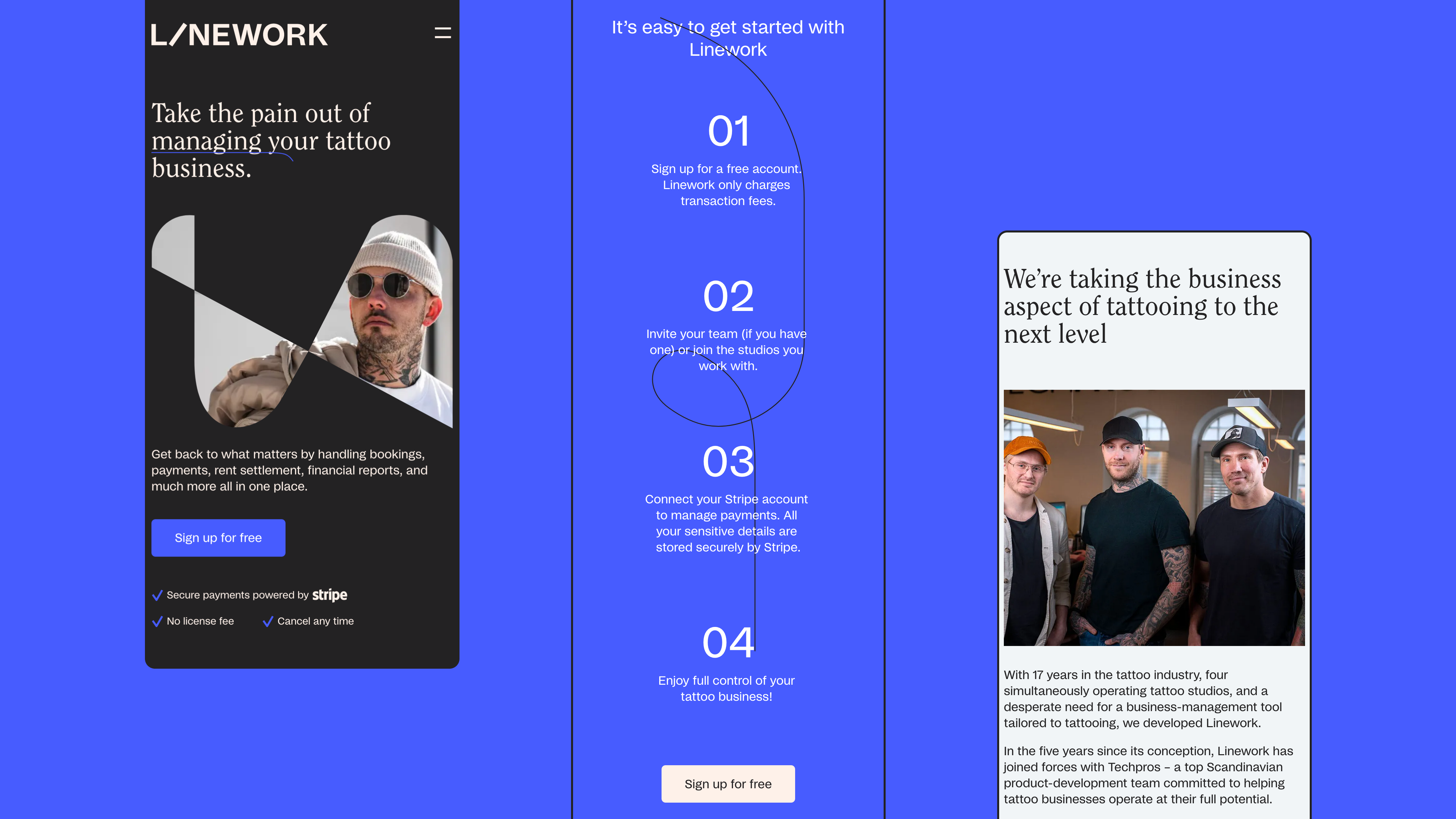 Linework website mobile version