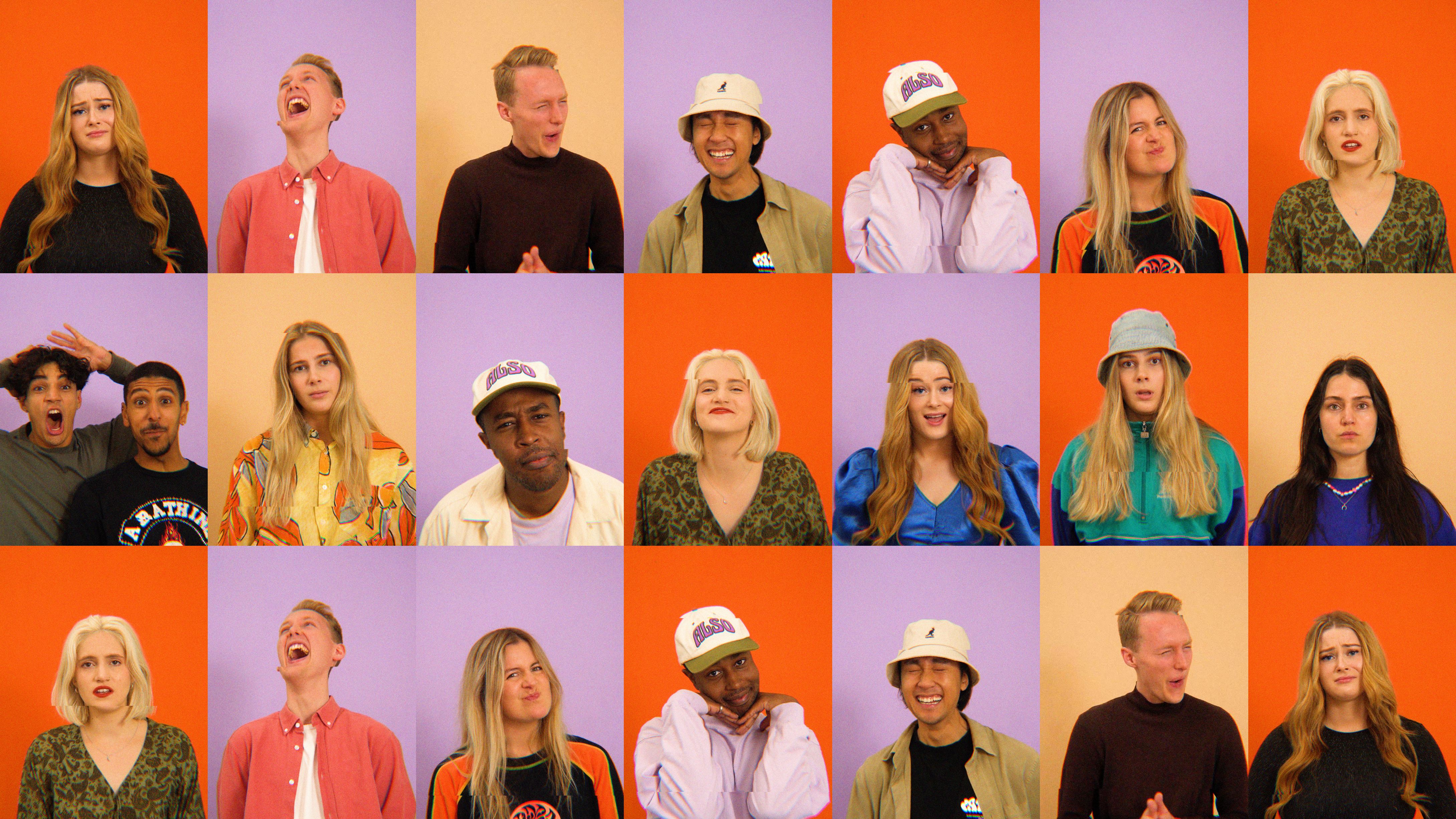 Colourful portraits of young people