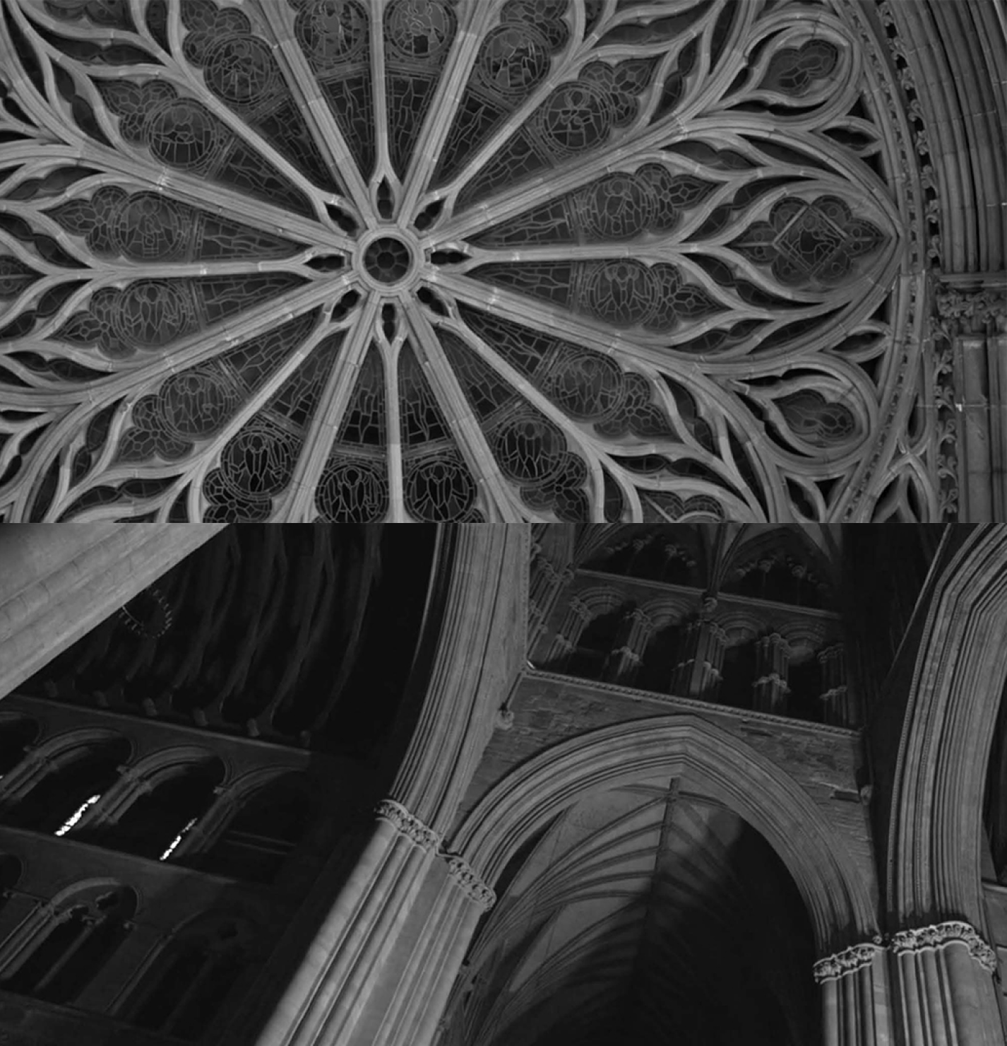 Rosette and arches of Nidaros cathedral