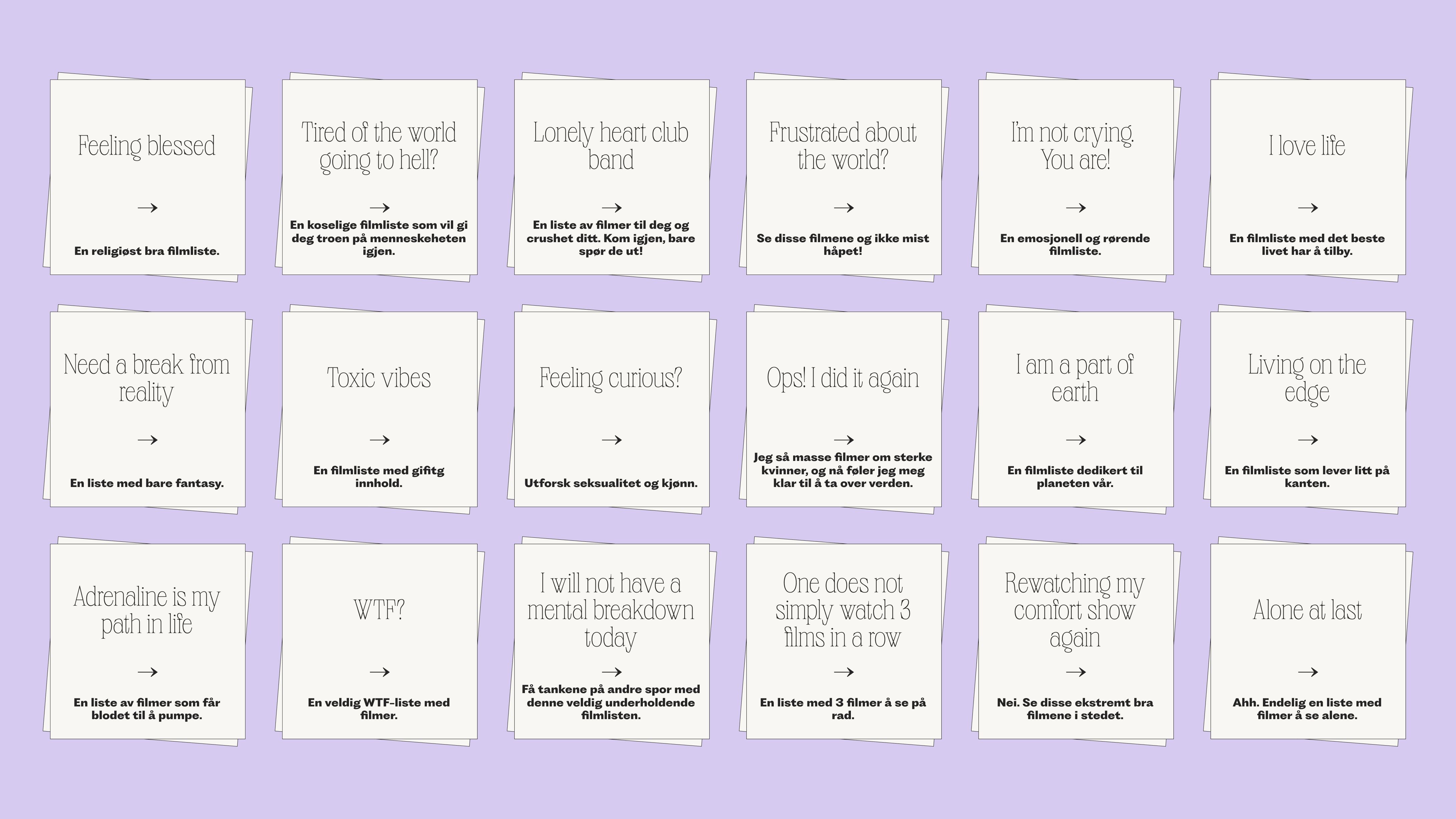 Post-it notes with various statements on pink background