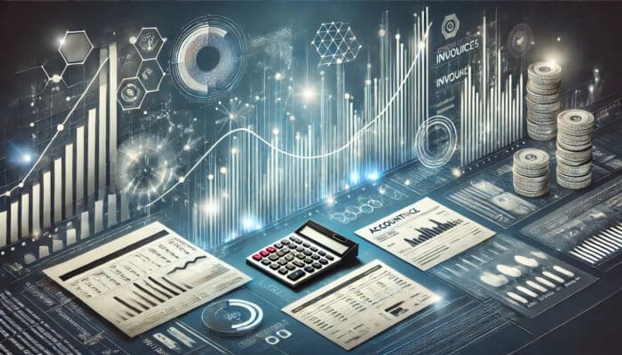 Futuristic financial analytics and data visualization concept.