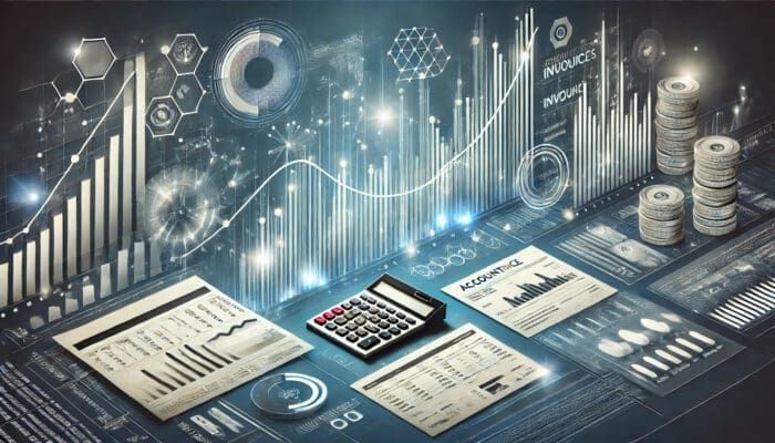 Futuristic financial analytics and data visualization concept.
