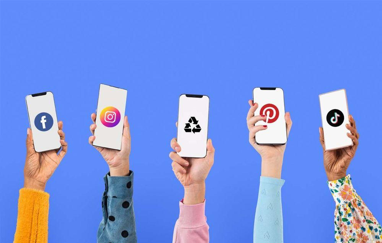 five individual social posts