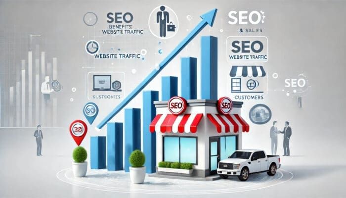 Digital illustration of SEO concepts and business growth