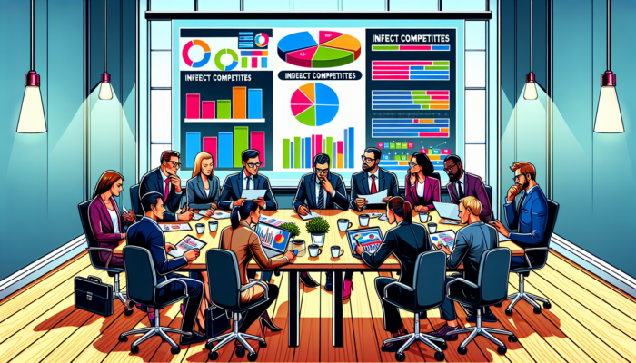An illustration of analyzing indirect competitors in a strategic meeting.