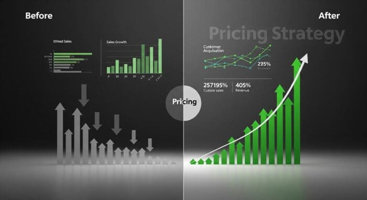 Graph showing improved sales after pricing strategy.