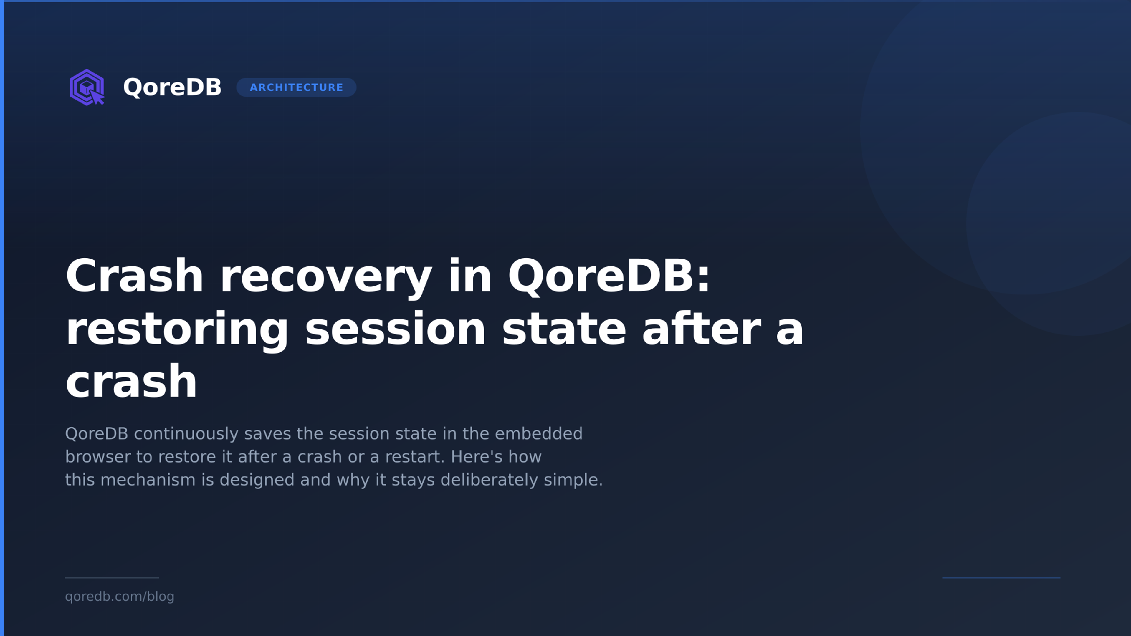 Crash recovery in QoreDB: restoring session state after a crash