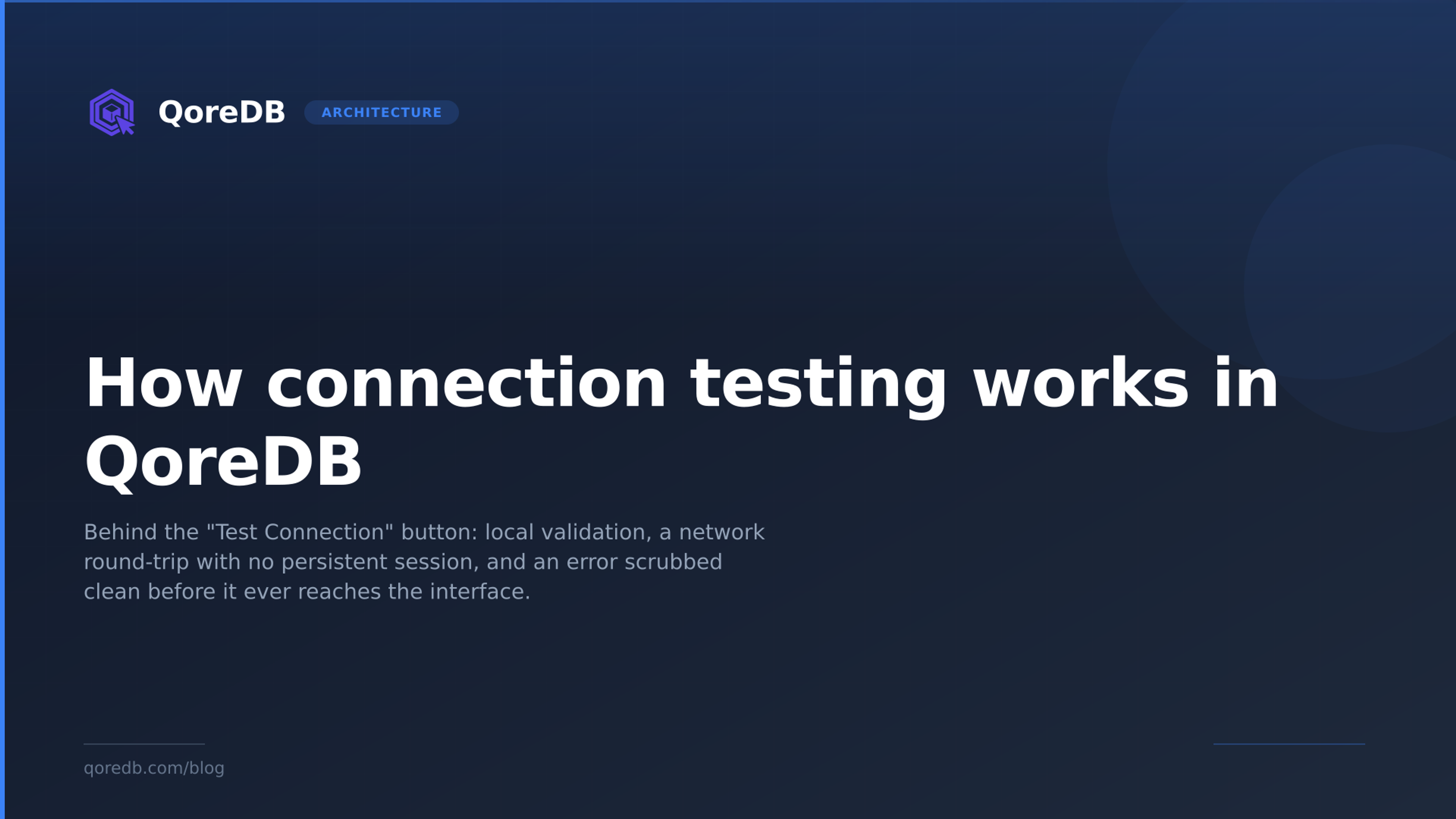 How connection testing works in QoreDB