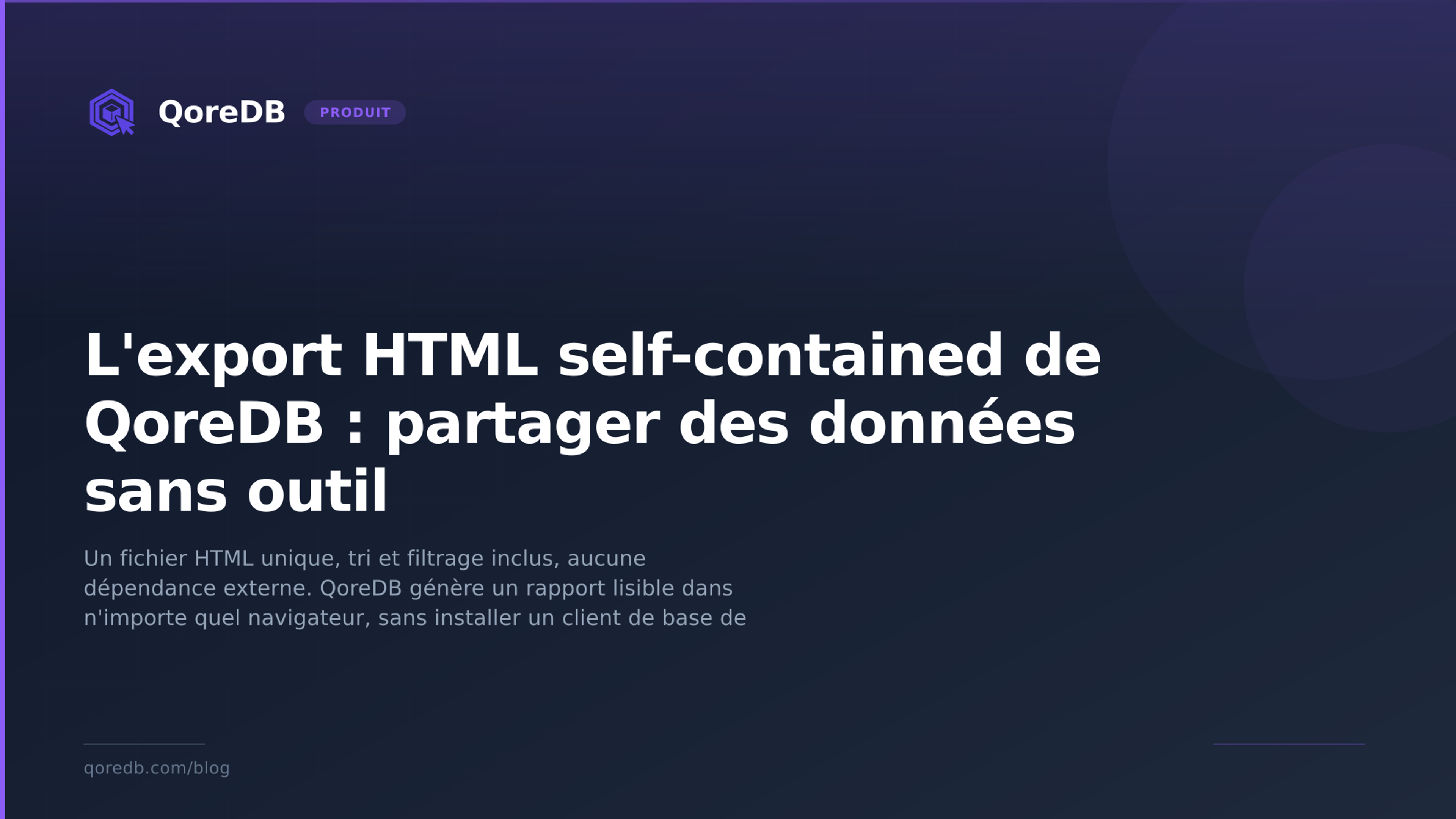 L'export HTML self-contained de QoreDB : partager des données sans outil