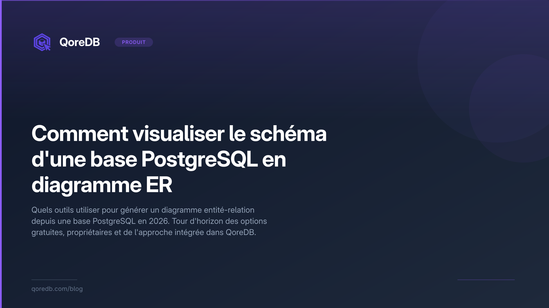 Comment visualiser le schéma d'une base PostgreSQL en diagramme ER