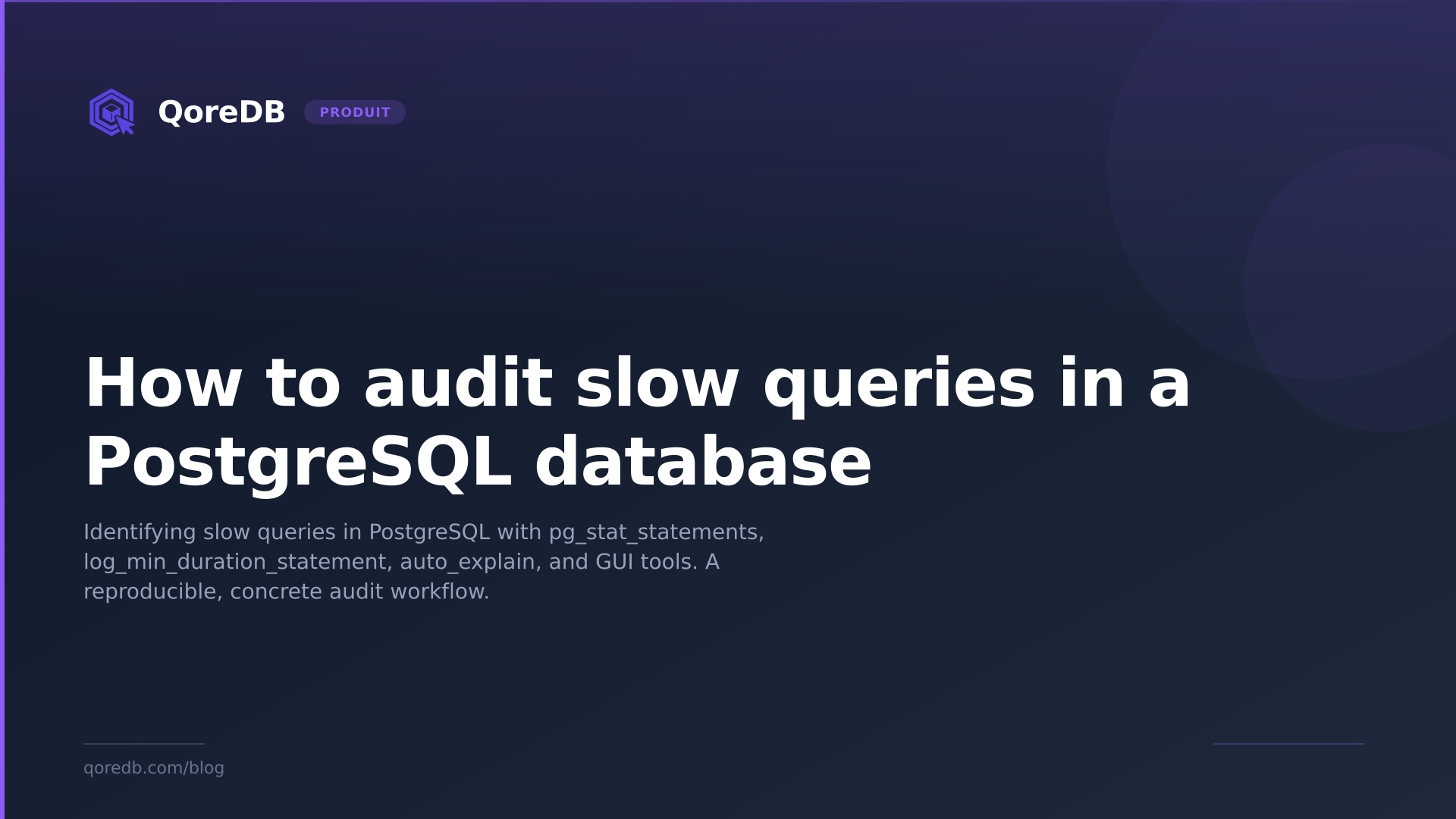 How to audit slow queries in a PostgreSQL database