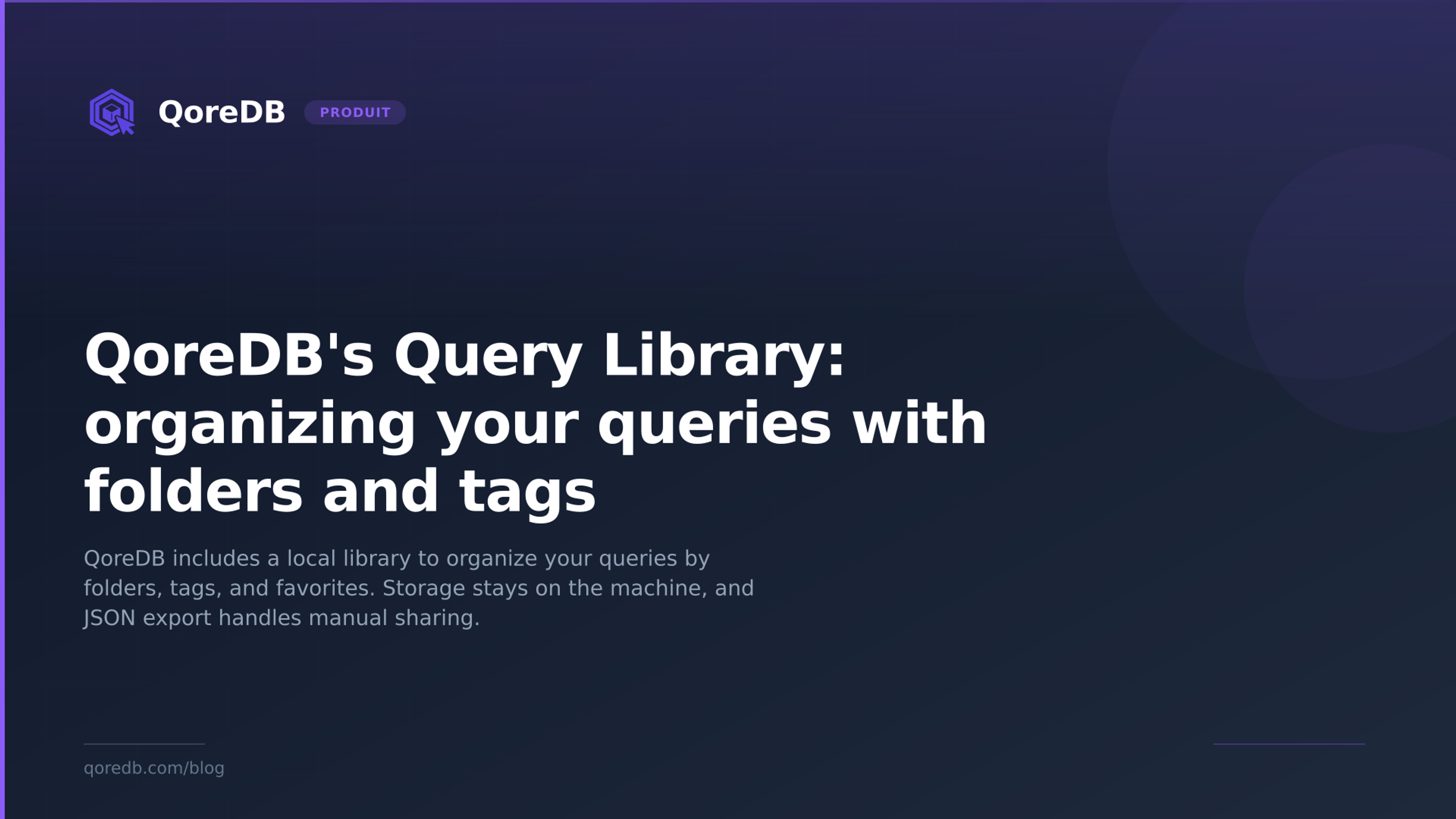 QoreDB's Query Library: organizing your queries with folders and tags