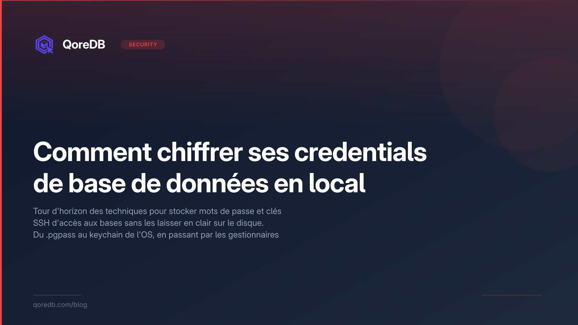 Comment chiffrer ses credentials de base de données en local