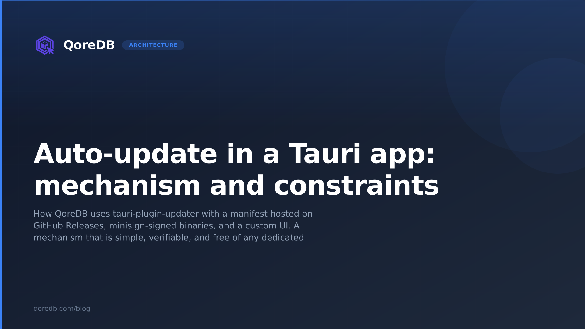 Auto-update in a Tauri app: mechanism and constraints