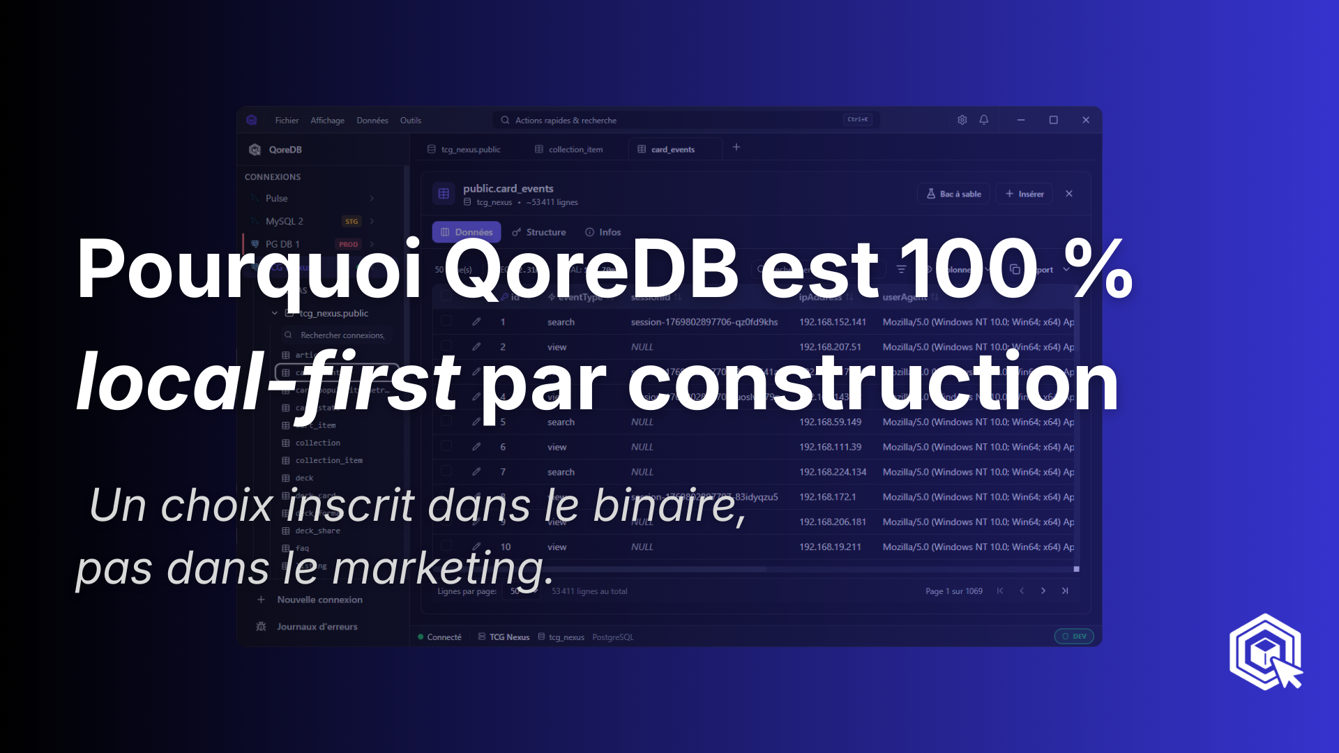 Pourquoi QoreDB est 100 % local-first par construction