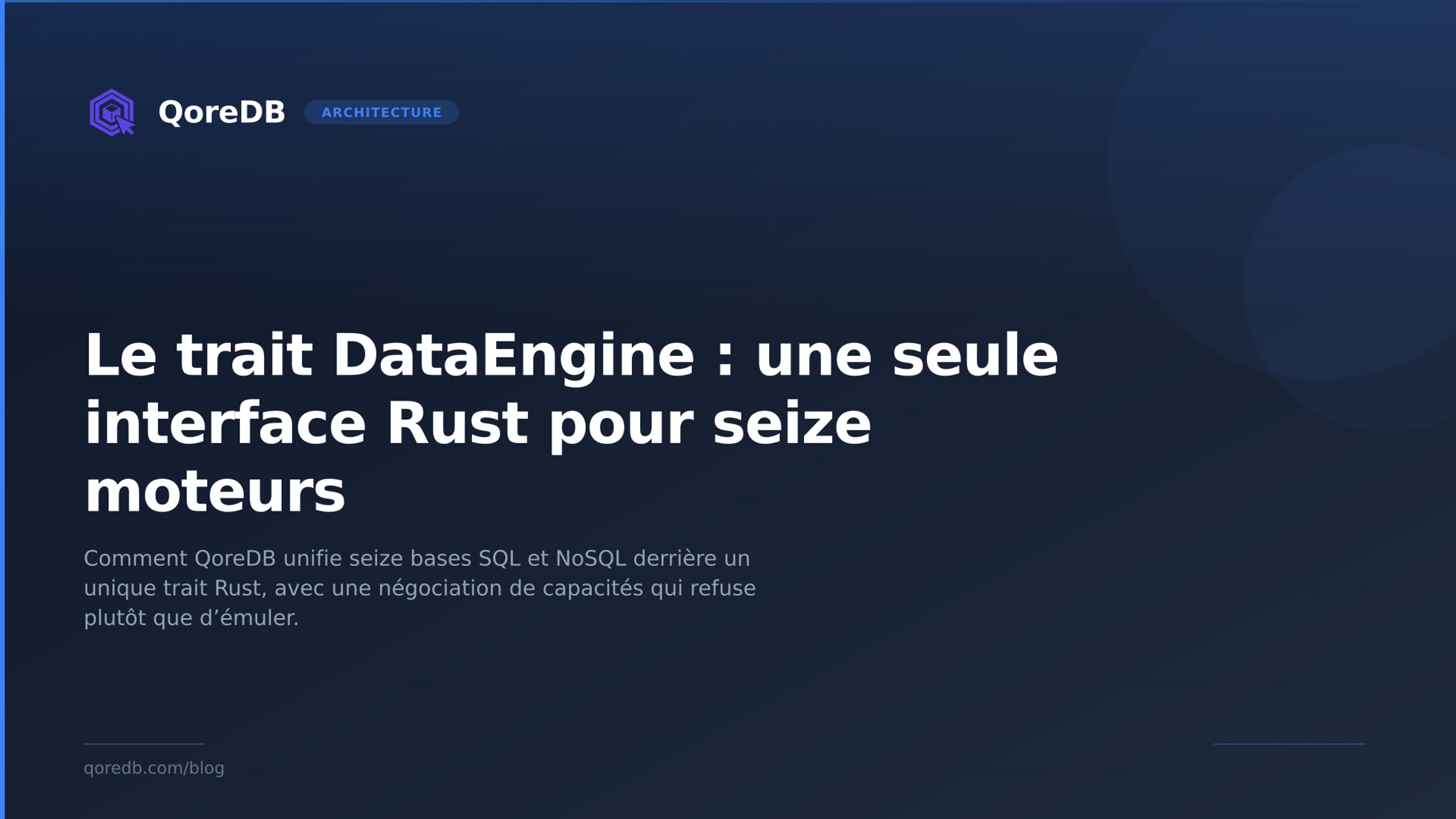 Le trait DataEngine : une seule interface Rust pour seize moteurs
