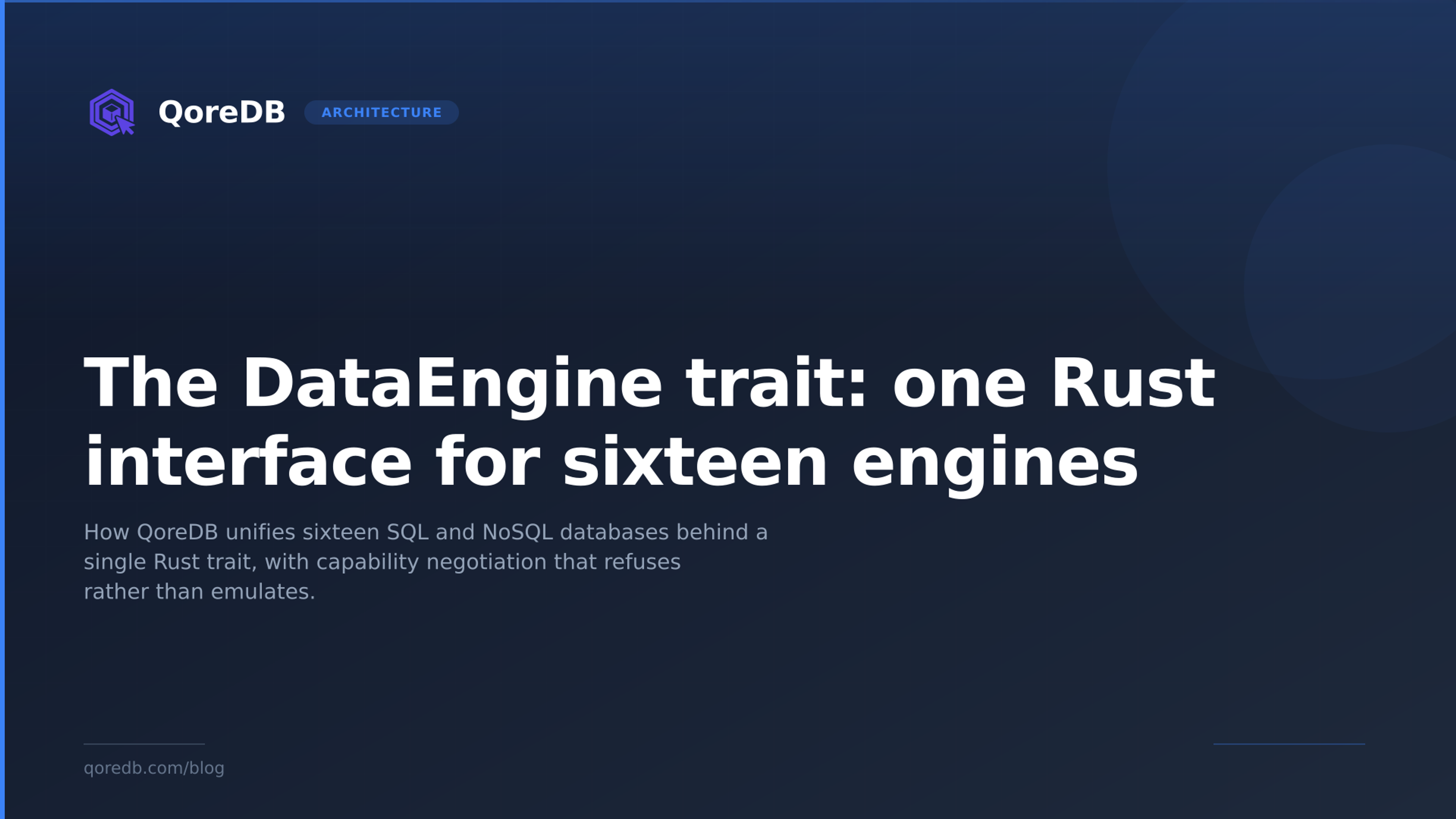 The DataEngine trait: one Rust interface for sixteen engines
