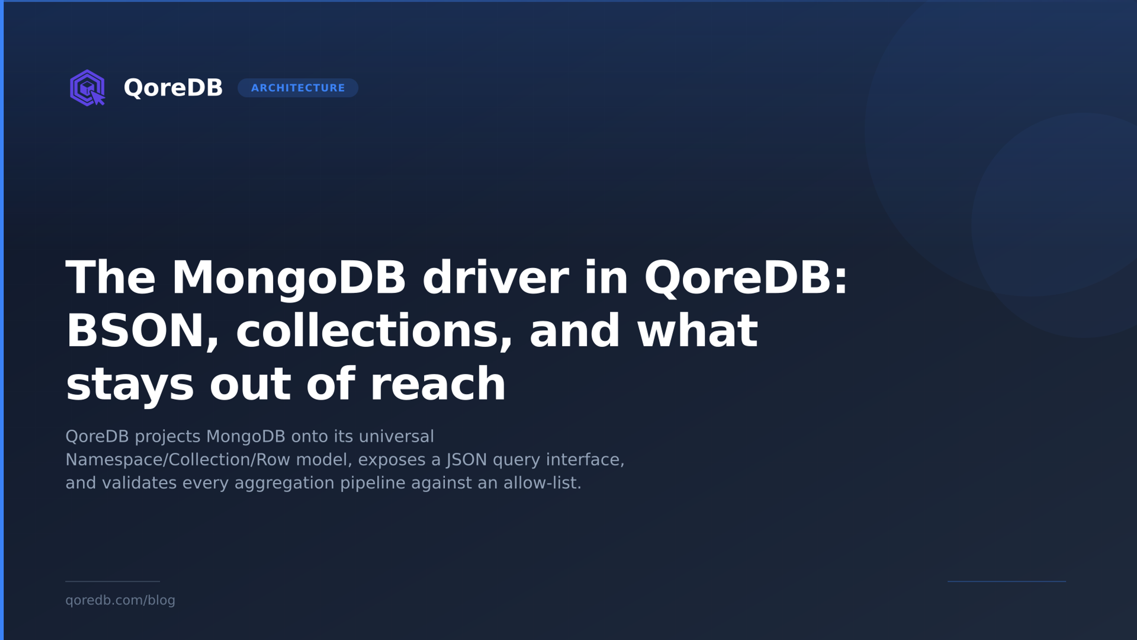 The MongoDB driver in QoreDB: BSON, collections, and what stays out of reach
