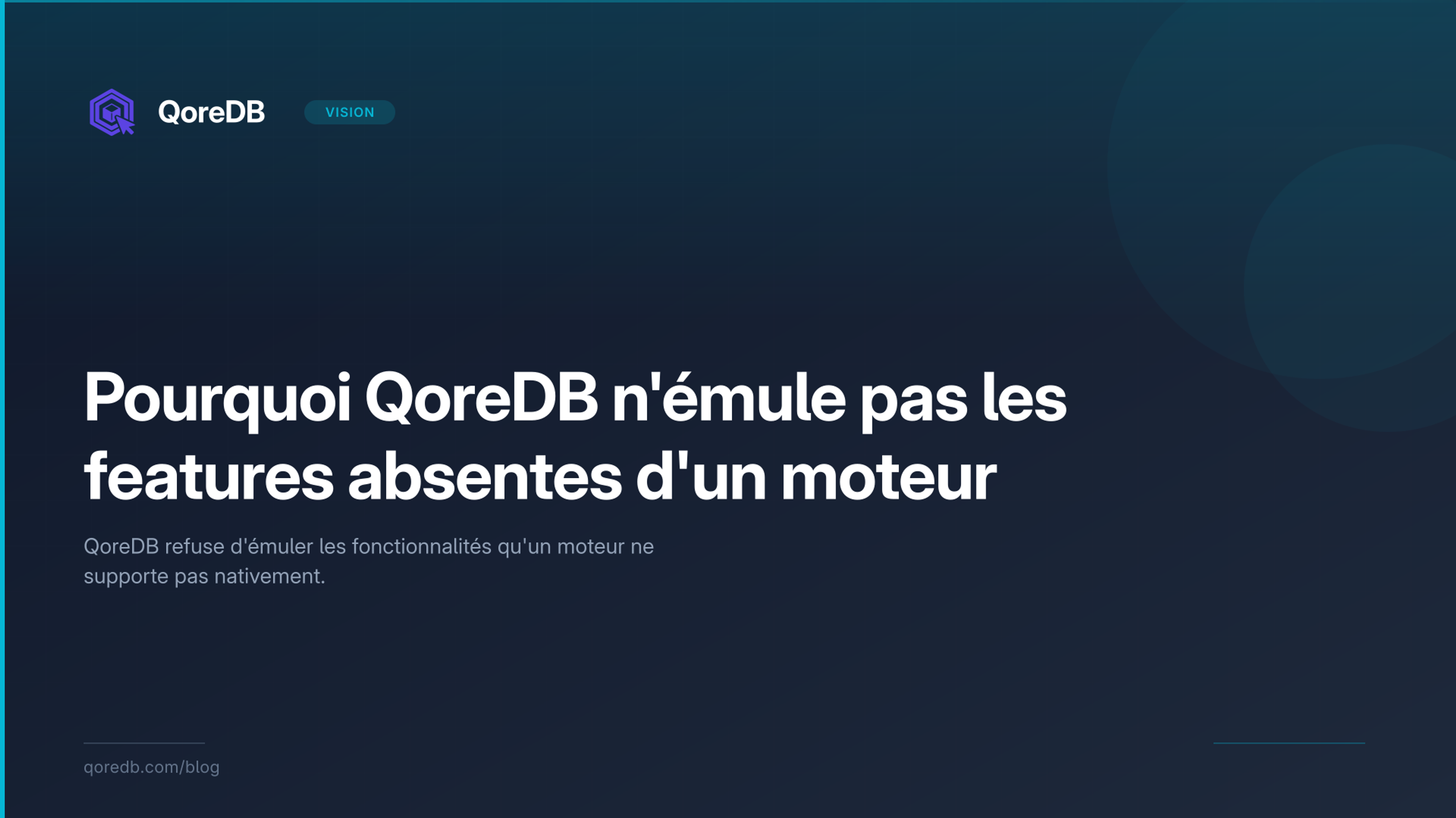 Pourquoi QoreDB n'émule pas les features absentes d'un moteur