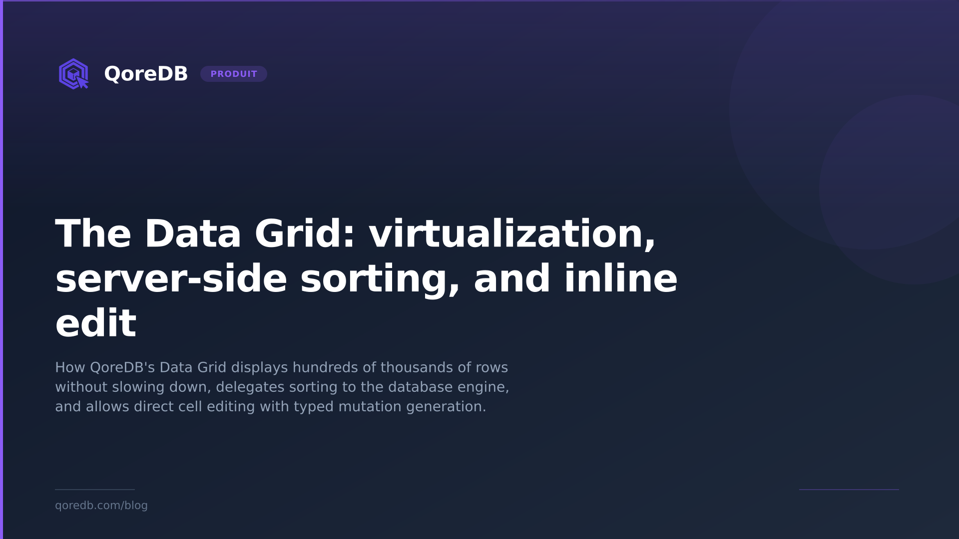 The Data Grid: virtualization, server-side sorting, and inline edit