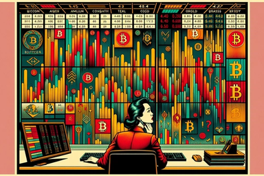 A person sitting at a desk, facing a colorful