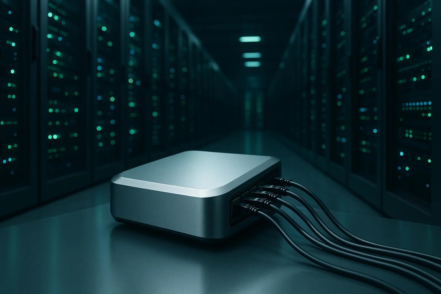 Metallic device with multiple cables in a server