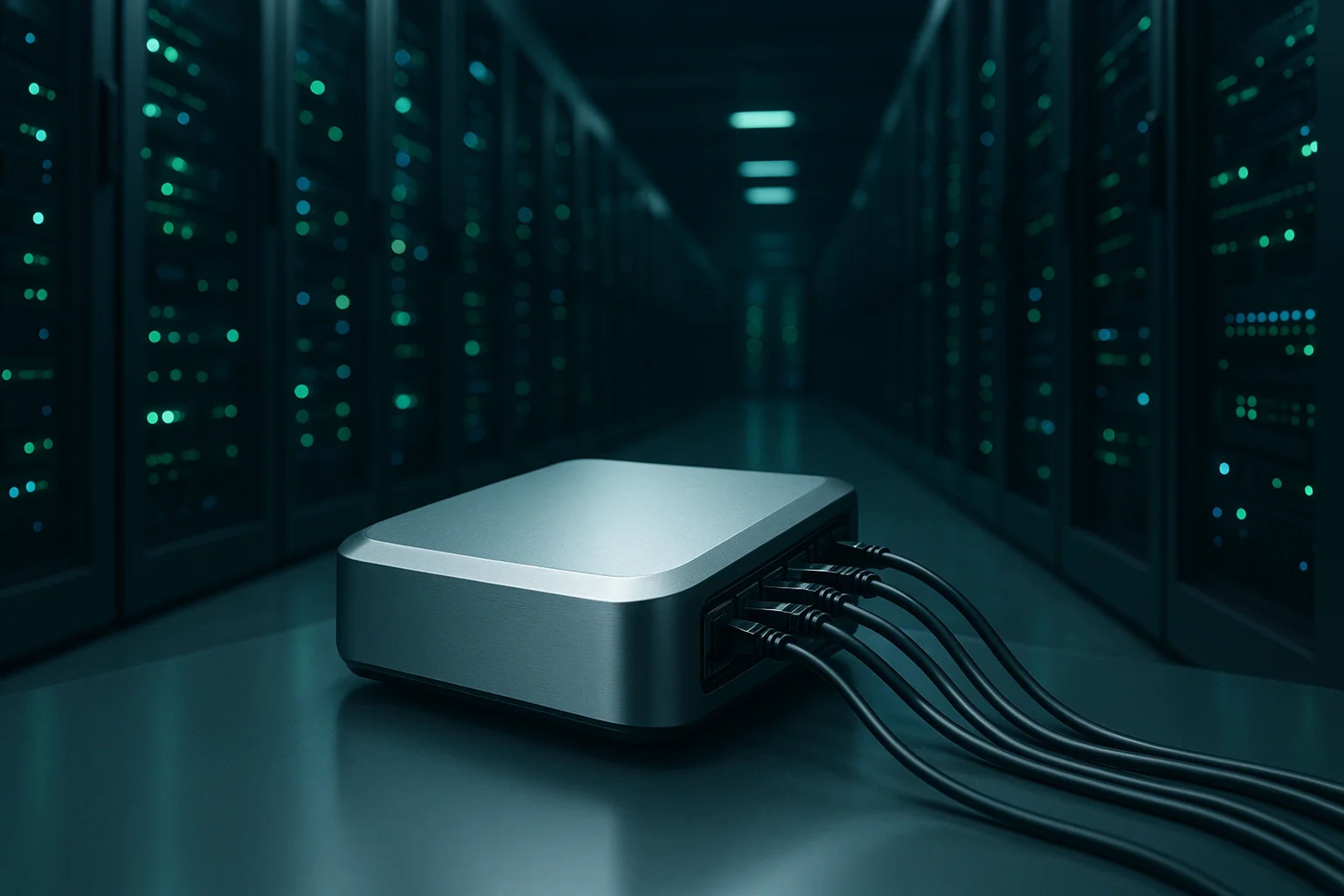 Metallic device with multiple cables in a server