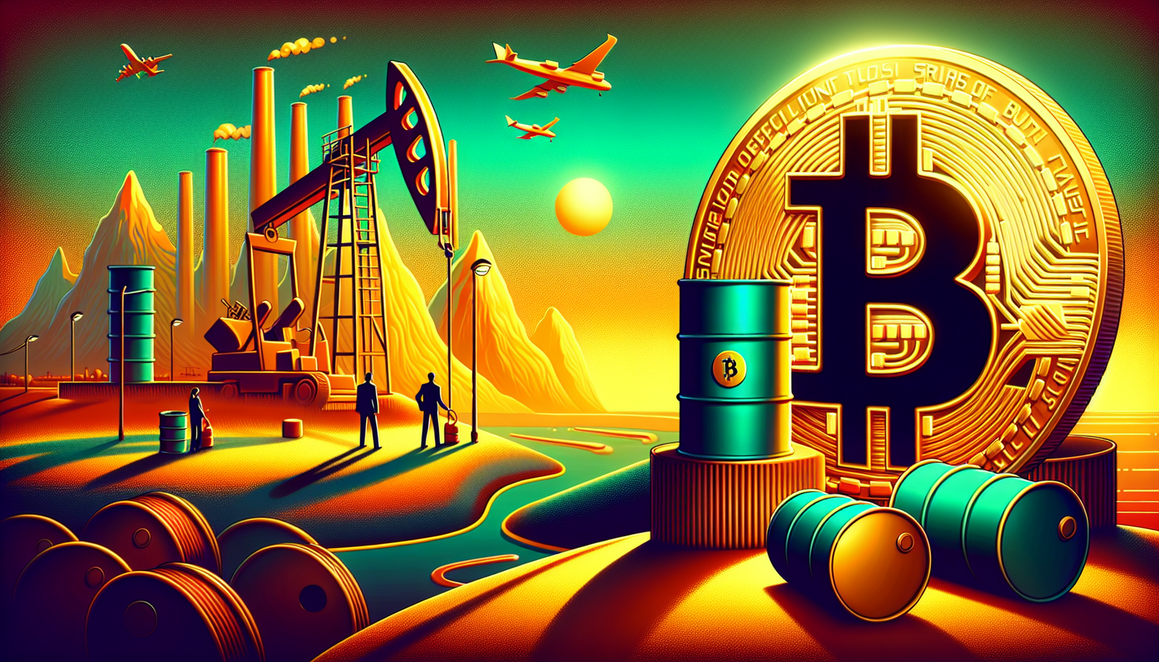 A surreal landscape featuring an oversized