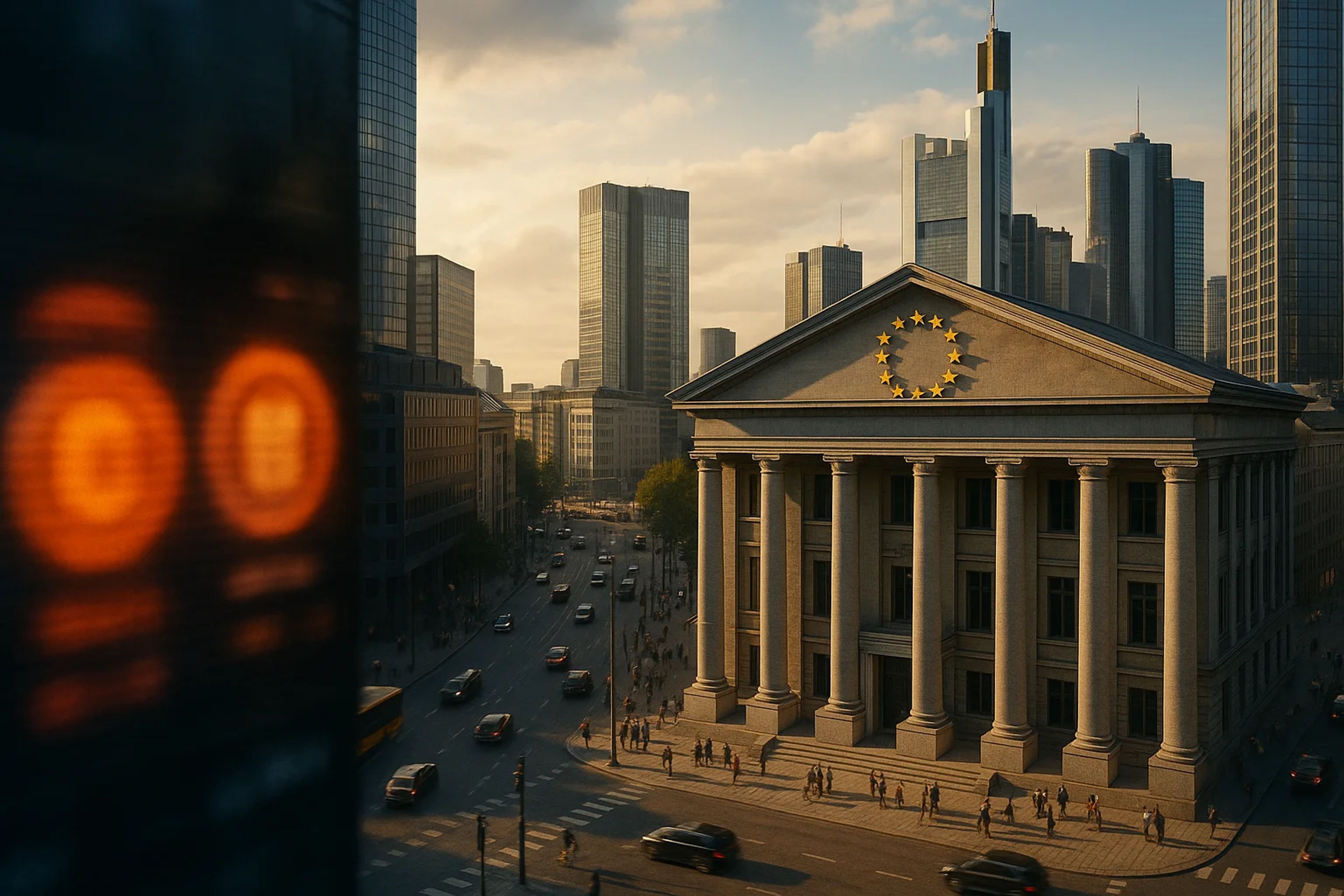 Historic building with European stars, city