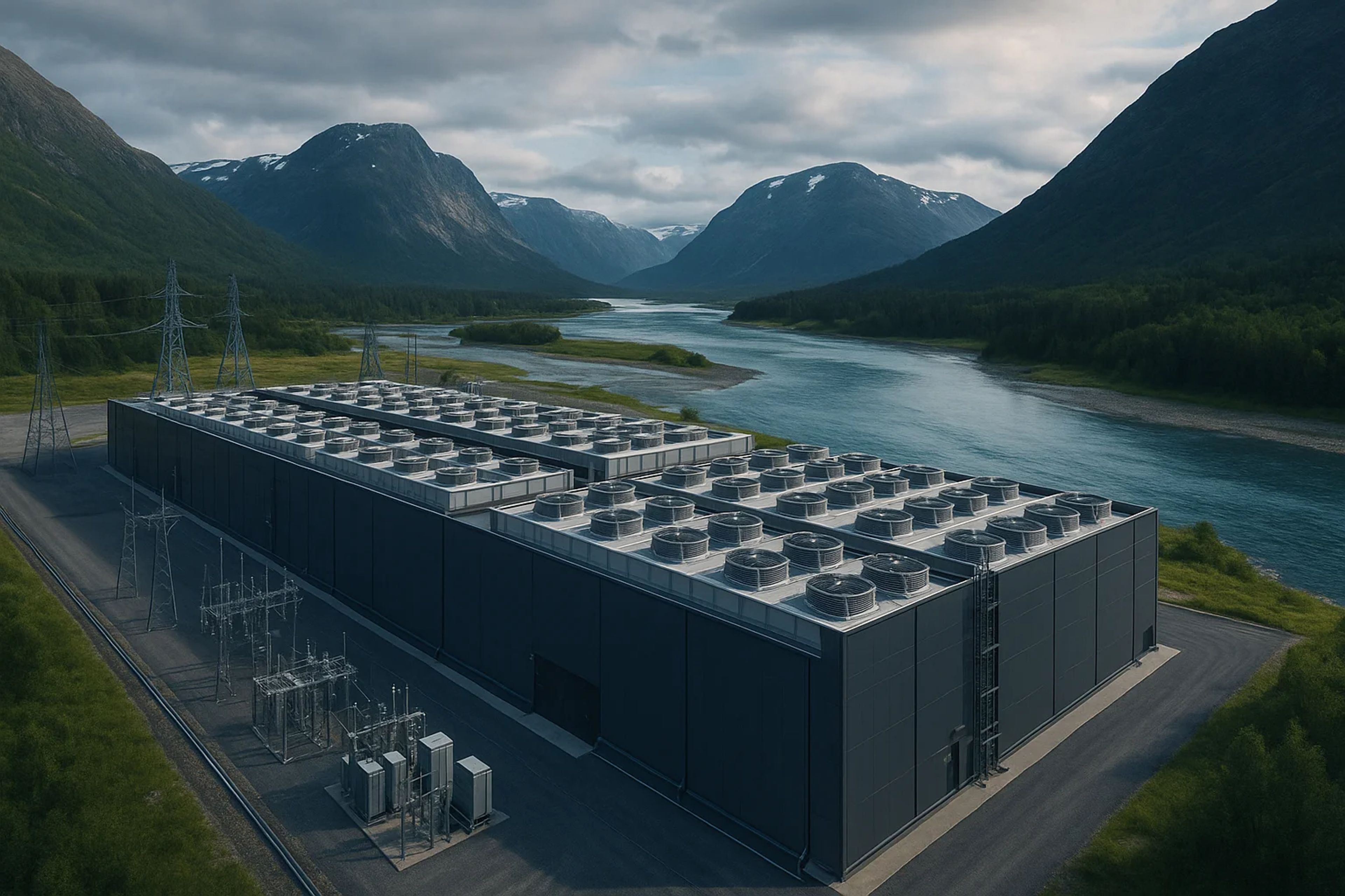 Large industrial building near a river