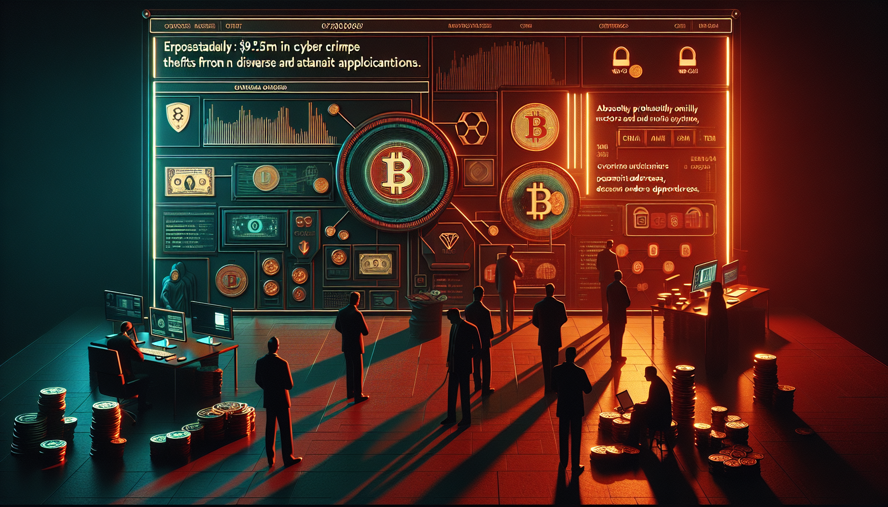 Silhouetted figures in a dimly lit room with