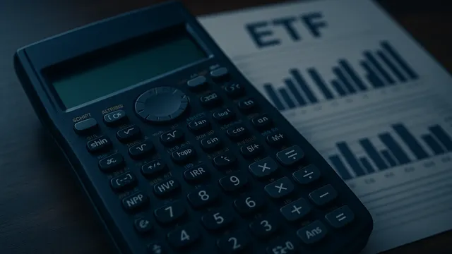 A calculator placed on a wooden surface next to a
