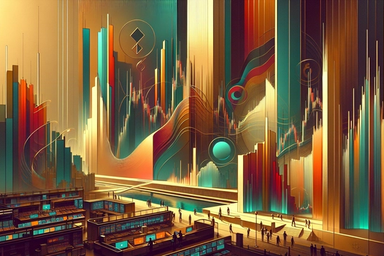 Colorful abstract geometric patterns with tall