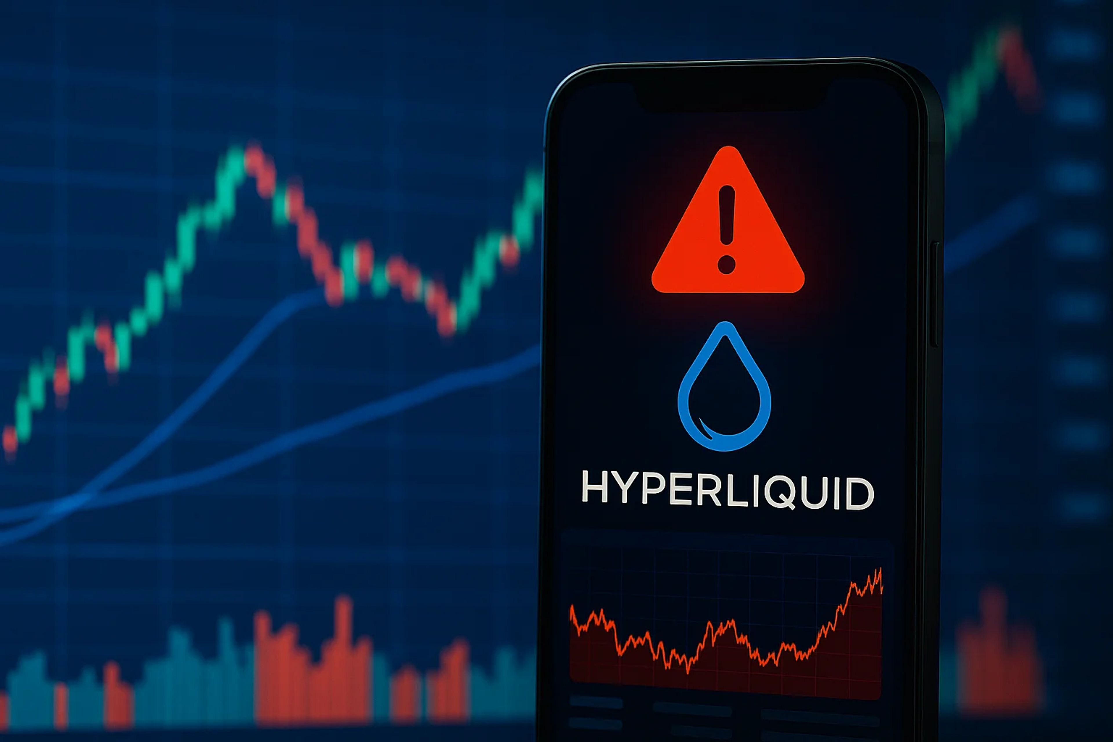 A smartphone displaying a warning symbol and the
