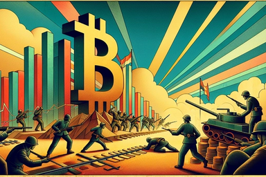 Colorful illustration of soldiers and tanks near