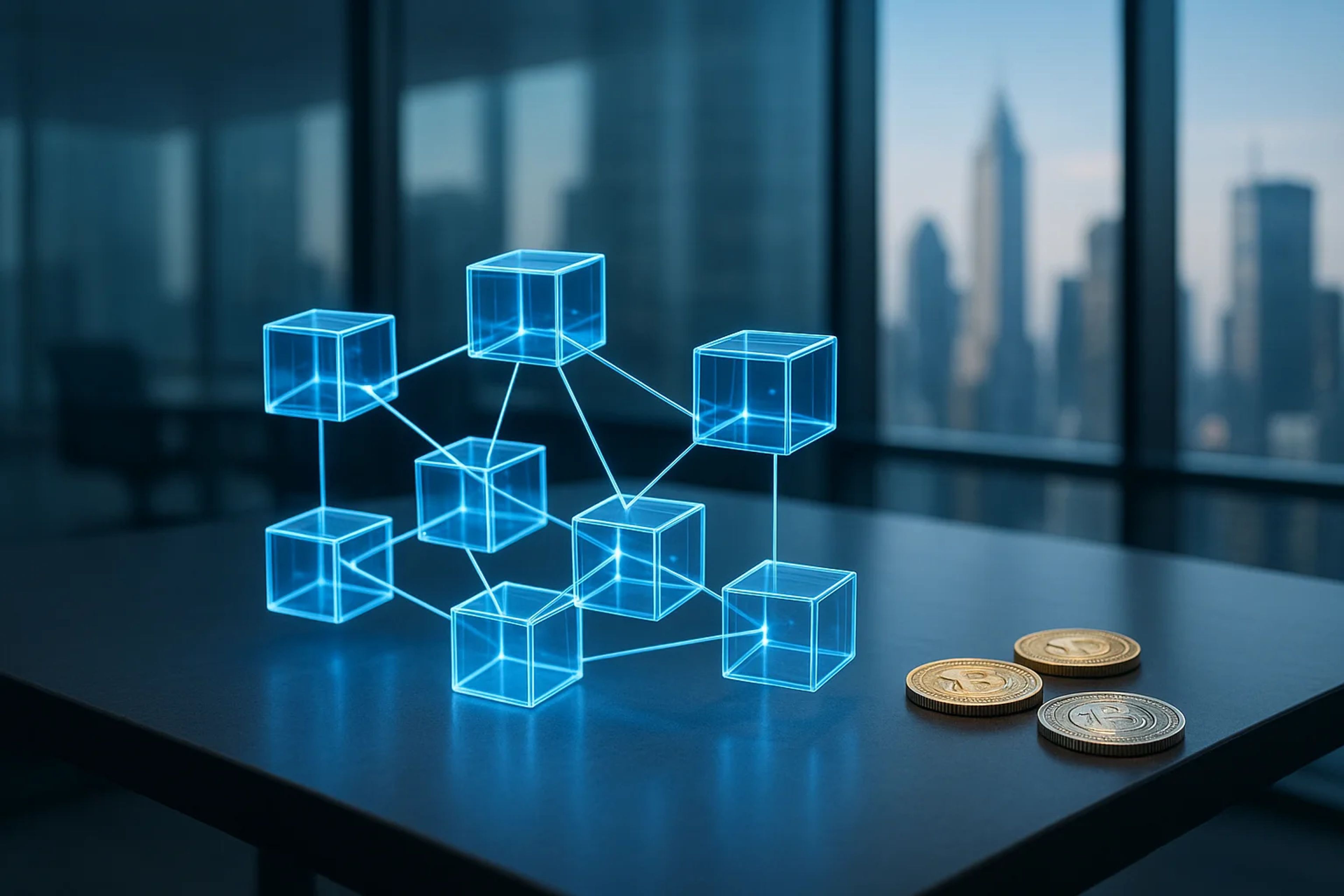 Transparent digital cubes arranged in a network