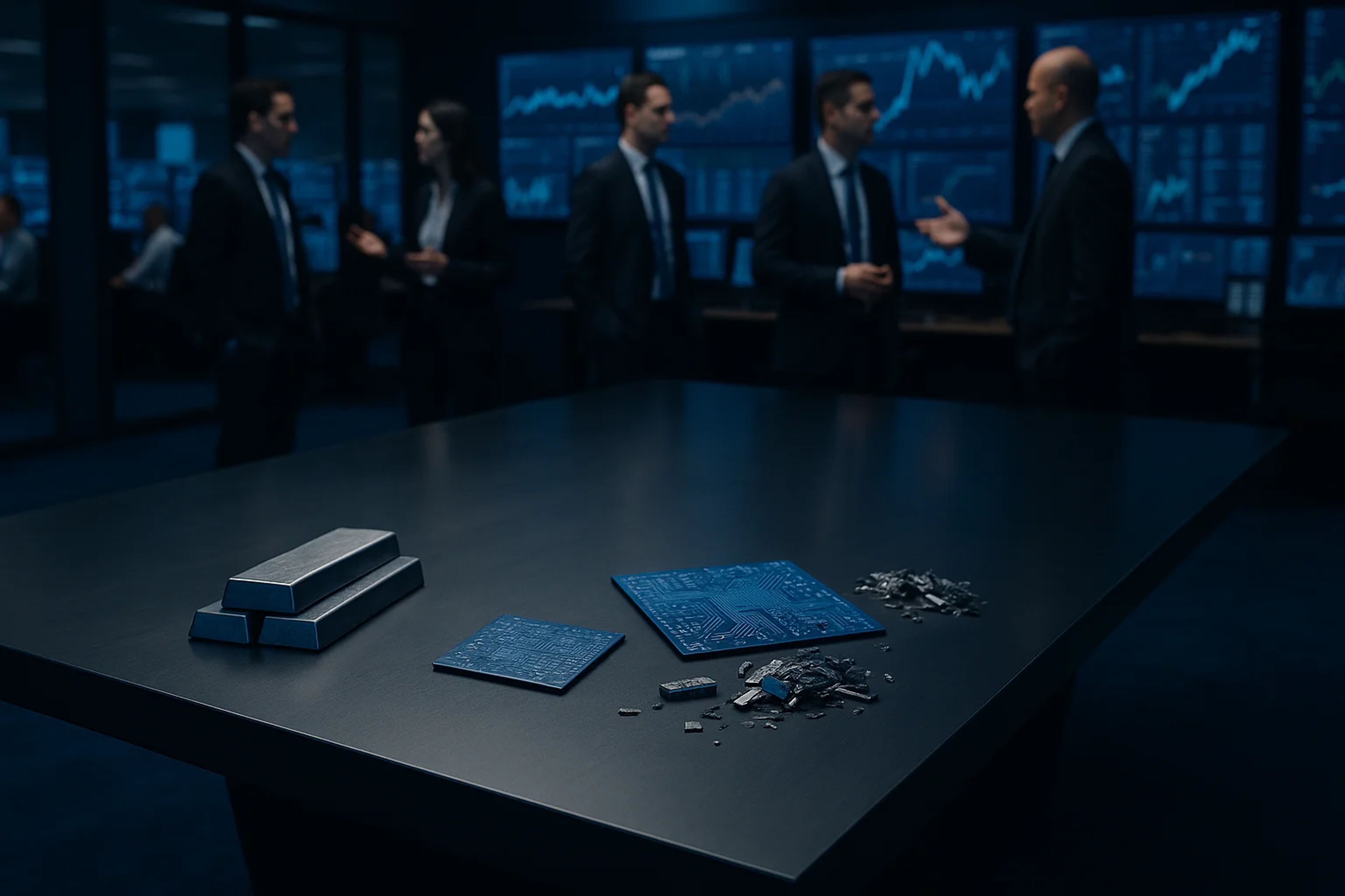 Business professionals discussing in a modern