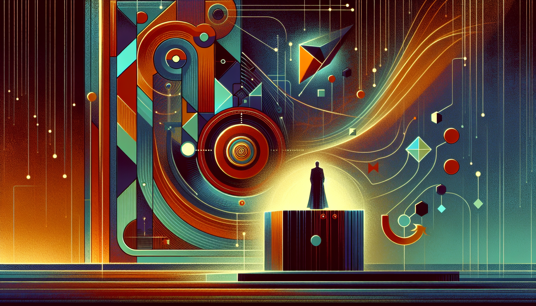 Abstract geometric shapes with vibrant colors and