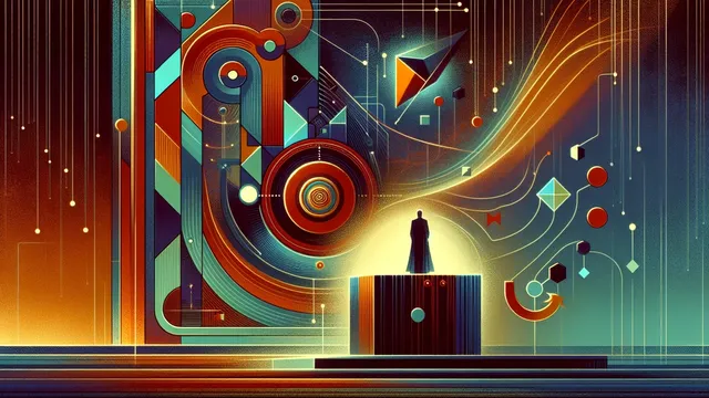 Abstract geometric shapes with vibrant colors and